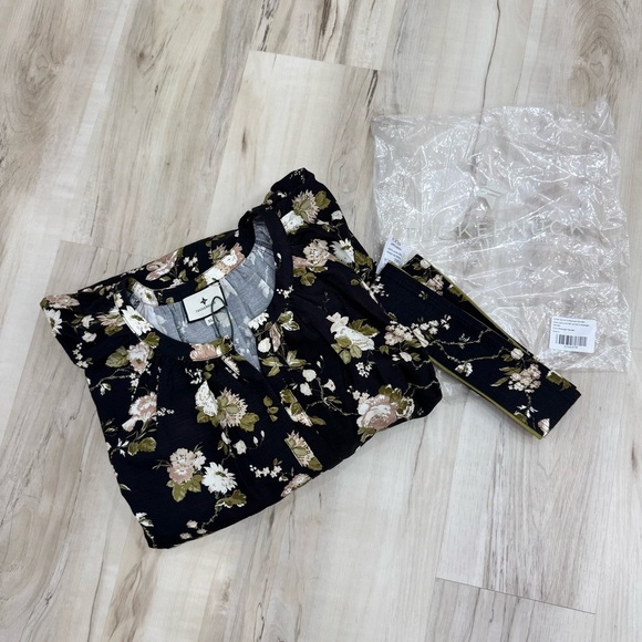 Tuckernuck NEW Midnight Garden Lyles Puff Sleeve Floral Boho Maxi Dress Size XL - Picture 11 of 12